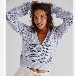 Free People care  Snowdrift sweater pullover in Peri ice NWT